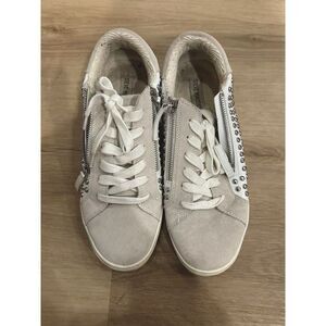 Steve Madden‎ Parka Studded Zip Suede Leather Low Top Sneakers Size 10